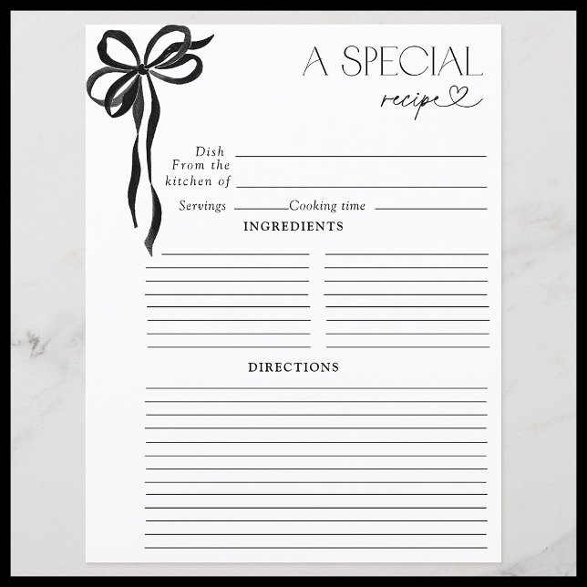 Papier Elegant Bow noir Fête des mariées d'aquarelle Rece (Créateur téléchargé)