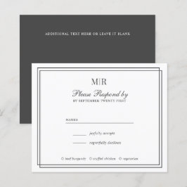 Papier Élégant budget double frontière Monogramme mariage