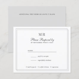 Papier Élégant budget double frontière Monogramme mariage
