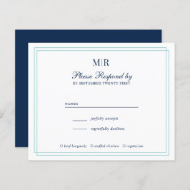 Papier Élégant budget double frontière Monogramme mariage
