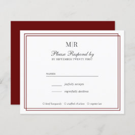 Papier Élégant budget double frontière Monogramme mariage