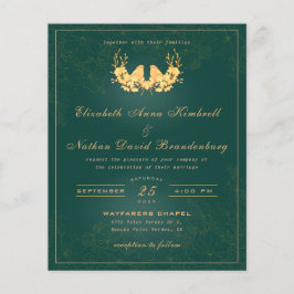 Papier Élégant budget Emerald Green Mariage or