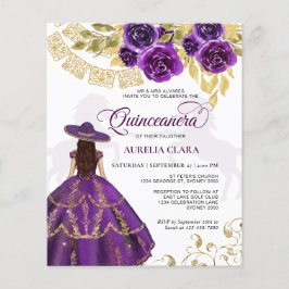Papier Élégant budget Floral Purple Horse Quinceañera