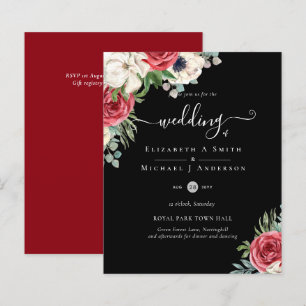 Papier Élégant budget Mariage rouge blanc bleu floral