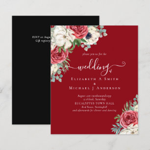 Papier Élégant budget Mariage rouge blanc bleu floral