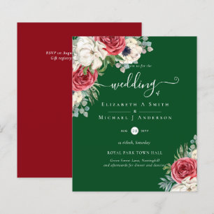 Papier Élégant budget Mariage rouge blanc bleu floral