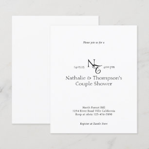 Papier Élégant BUDGET Monogramme Couple Douche nuptiale