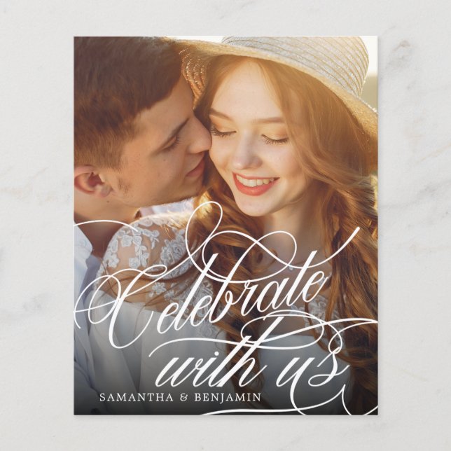 Papier Élégant budget Monogramme Mariage Photo Invitation (Devant)