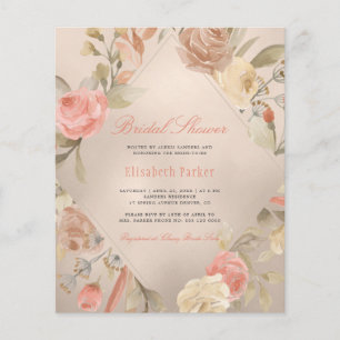 Papier Elégant BUDGET rose d'or nuptiale invitation douch