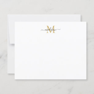 Papier Élégant budget Script féminin Monogramme Or