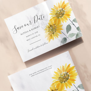 Papier Élégant Budget Sunflower Botanical Save The Date