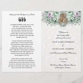 Papier Élégant catholique traditionnel mariage de masse p