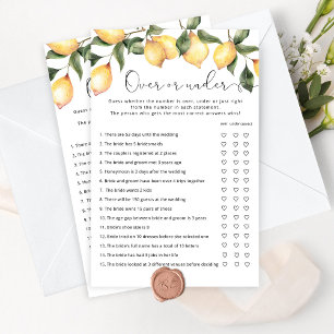 Papier Élégant citron au-dessus ou sous la douche nuptial
