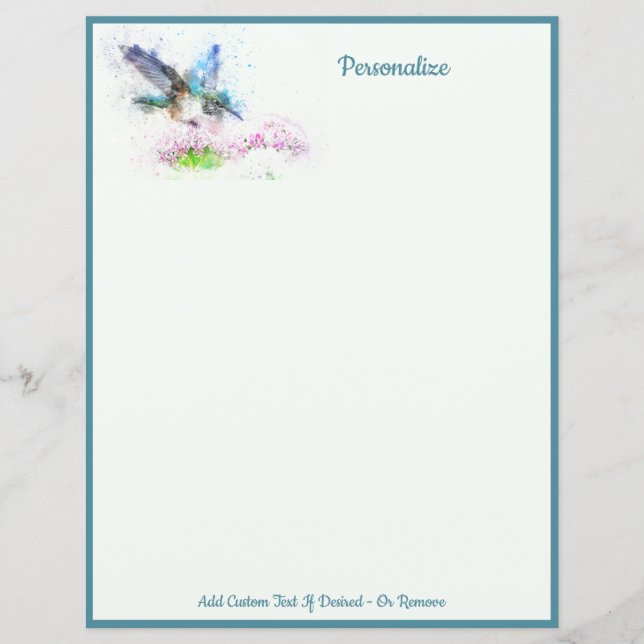 Papier Élégant Colibri bleu Personnaliser l'écriture papi (Devant)