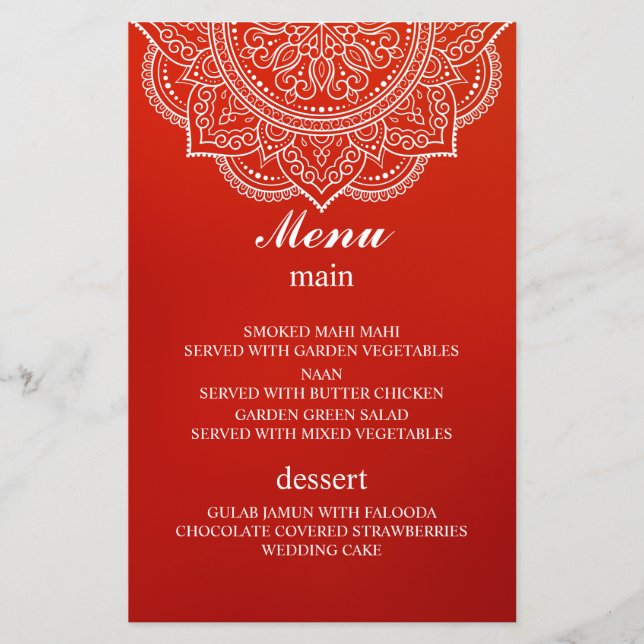 Papier Élégant crimson Paisley Mariage indien hindou (Devant)