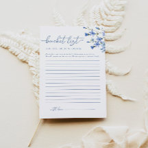 Elégant Dusty Blue Bucket List Fête des mariées Je