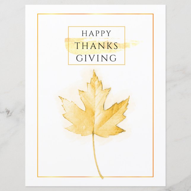 Papier Elégant et tendance Golden Thanksgiving (Devant)