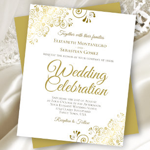 Papier Elégant Faire-part de mariage BUDGET Blanc Gold La
