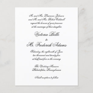 Papier Élégant Faire-part de mariage budgétaire formel