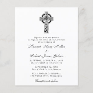 Papier Élégant Faire-part de mariage de croix celtique