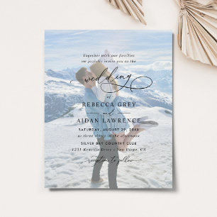 Papier Élégant Faire-part de mariage photo Script