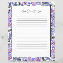 Papier Elegant Floral Monogram Stationery Paper
