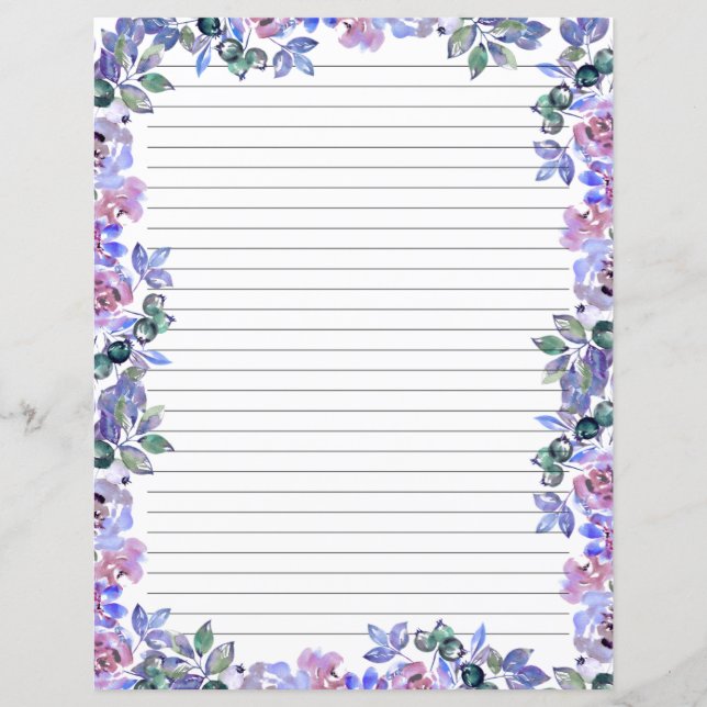 Papier Elegant Floral Monogram Stationery Paper (Devant)