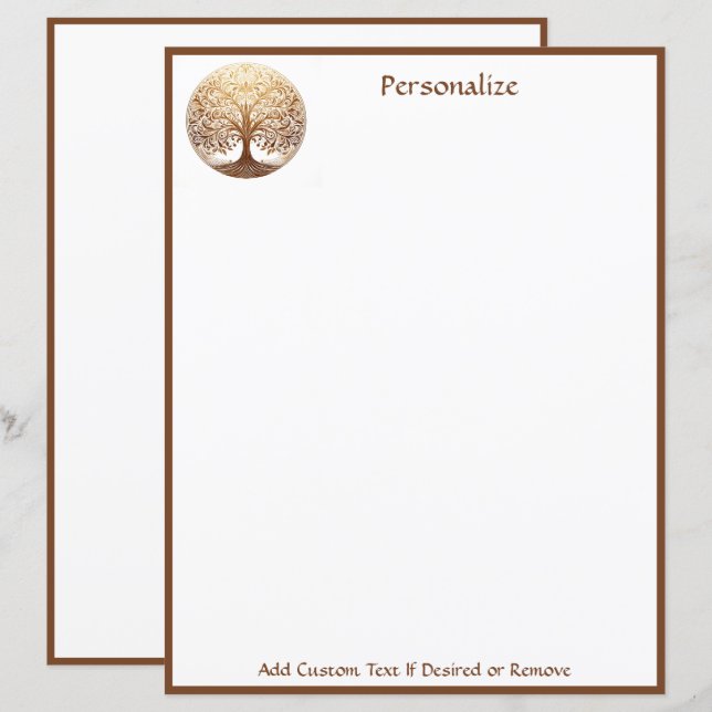 Papier Elegant Gold Tree of Life Spiritual Zen (Devant / Derrière)