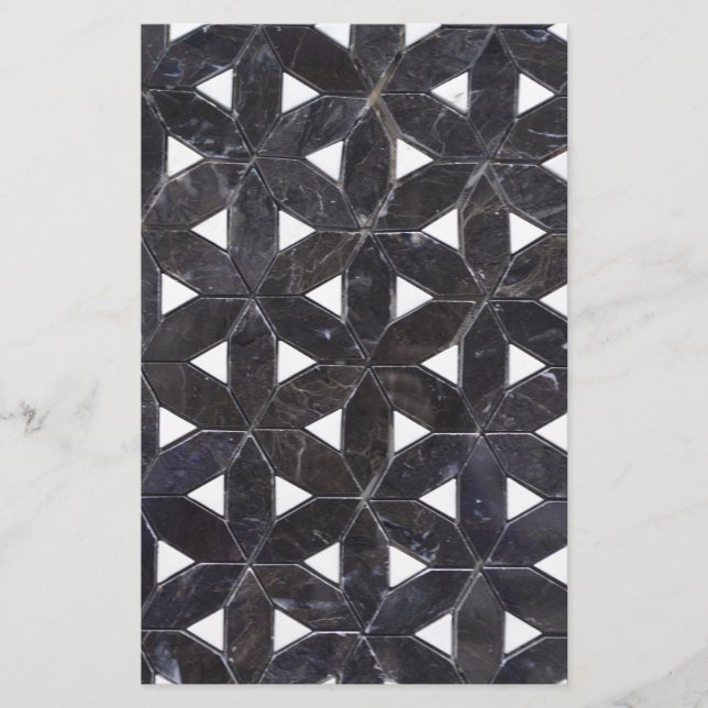 Papier élégant Gris Mosaïque fleur de vie Carrelage motif (Devant)