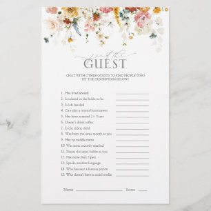 Papier Elégant Jardin Fleurs Floral Fête des mariées Jeu