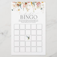Élégant Jardin Fleurs Jeux de Bingo Nuptiale