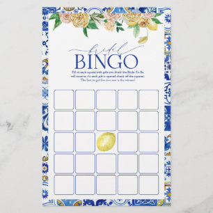 Papier Elégant jeu de bingo avec douche au citron méditer
