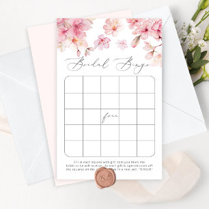 Papier Élégant jeu de bingo de douche nuptiale sakura
