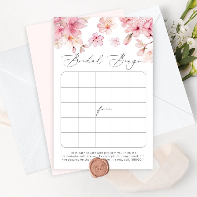 Papier Élégant jeu de bingo de douche nuptiale sakura (Créateur téléchargé)