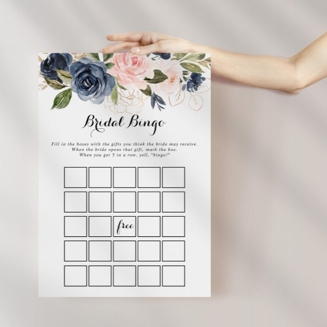Papier Élégant jeu de bingo de la nuptiale florale hivern (Créateur téléchargé)