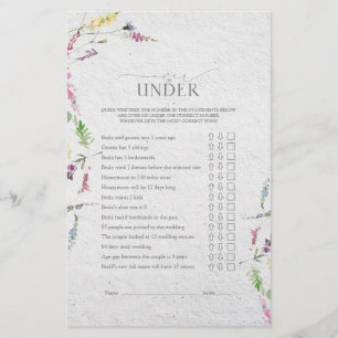 Papier Élégant jeu de Fête des mariées botanique Fleur sa