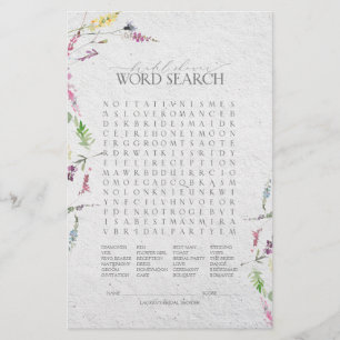 Papier Élégant jeu de Fête des mariées botanique Fleur sa