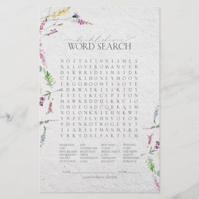 Papier Élégant jeu de Fête des mariées botanique Fleur sa (Devant)