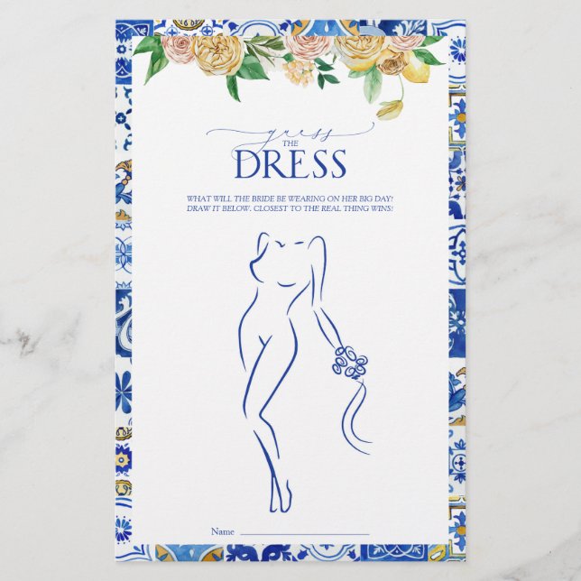 Papier Élégant jeu de Fête des mariées de citron méditerr (Devant)