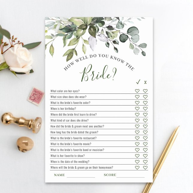 Papier Elégant jeu de Fête des mariées Eucalyptus verdure (Créateur téléchargé)