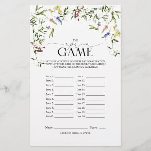 Papier Élégant jeu de Fête des mariées Fleur sauvage d'ét
