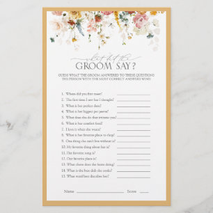 Papier Élégant jeu de Fête des mariées Fleur sauvage Jaun