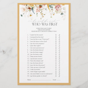 Papier Élégant jeu de Fête des mariées Fleur sauvage Jaun