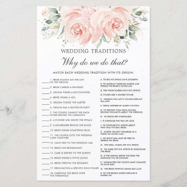 Papier Élégant Jeu de traditions florales Mariages (Devant)