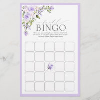 Élégant Lavande Lilac Floral Bridal Jeu de Bingo