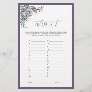 Papier Élégant Lavender Floral Fête des mariées Jeu