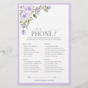 Papier Élégant Lavender Lavender Fête des mariées Florale