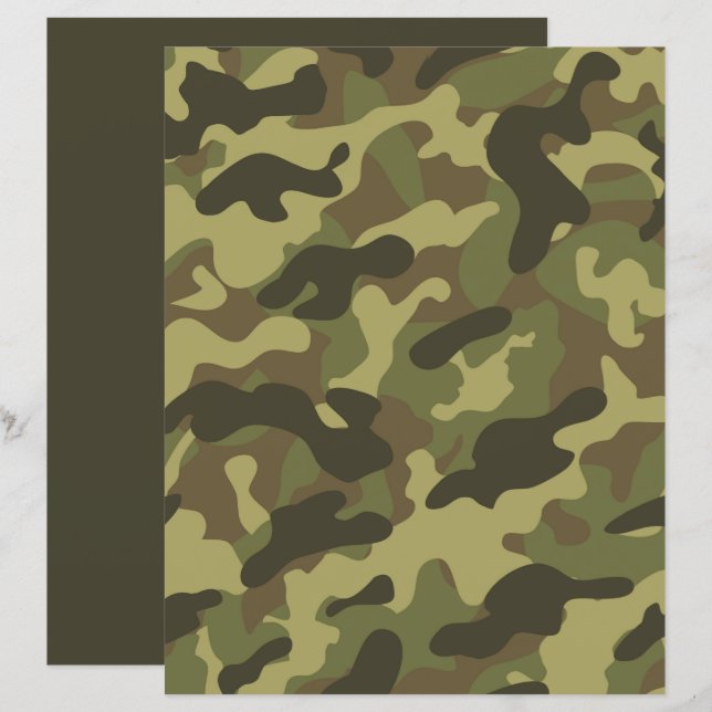 Papier Élégant livre sur le camouflage vert des militaire (Devant / Derrière)