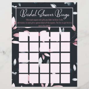 Papier Élégant loto de mariage à l'aquarelle rose marine