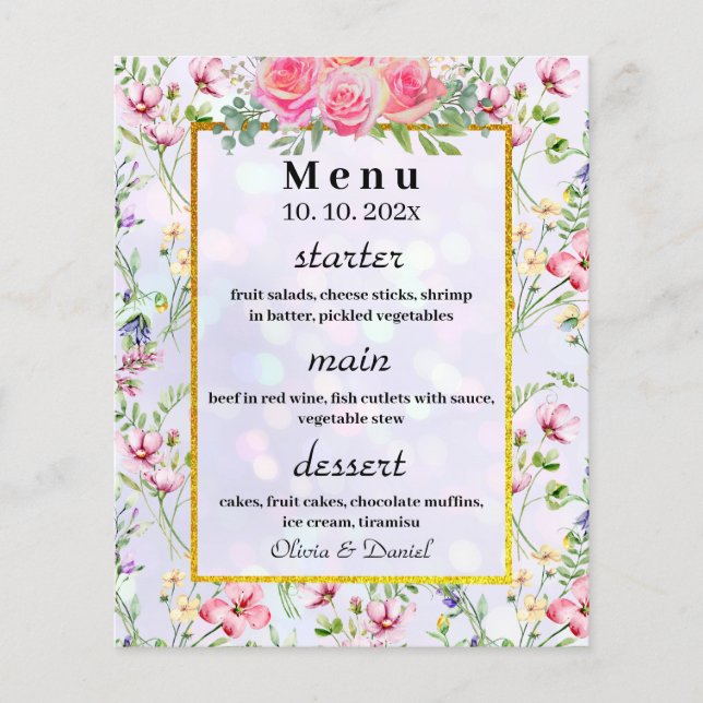 Papier Élégant Mariage d'aquarelle de couleur rose pâle (Devant)